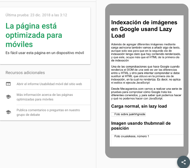 Indexar imágenes e Google usando Lazy Load,