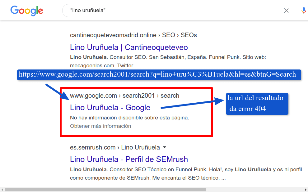URL restringida por robots.txt y con error 404 en los resultados de Google