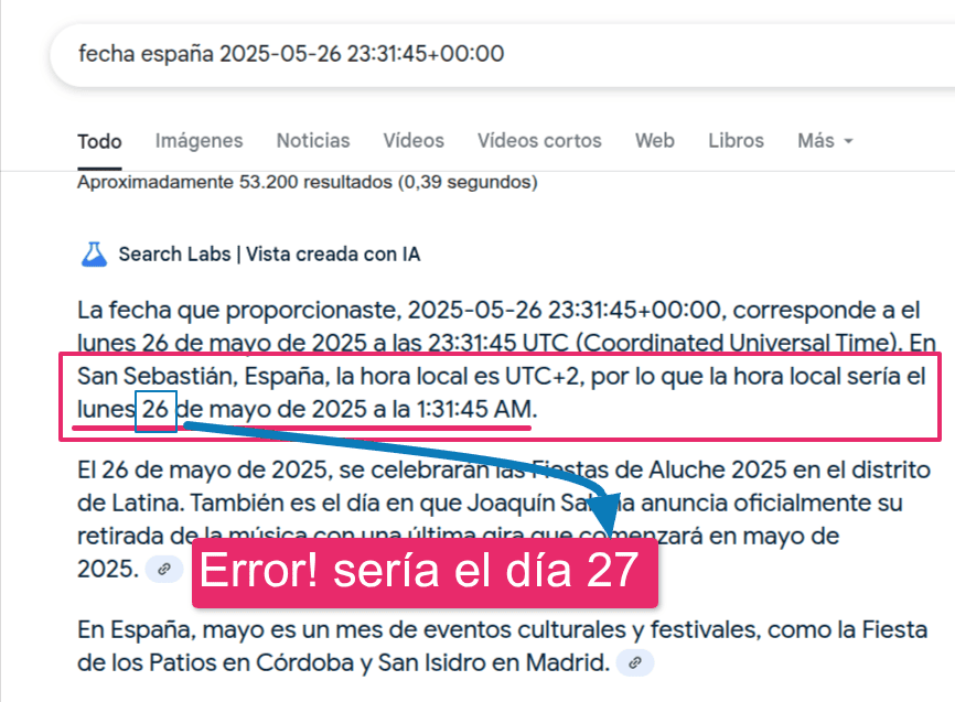 Más errores de Google con el cambio de día