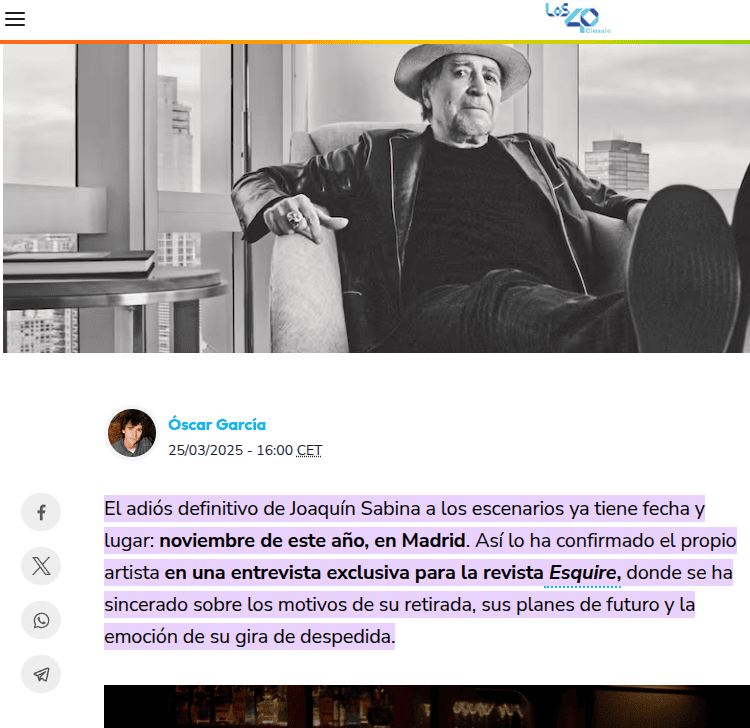 Cita irrelevante de Sabina