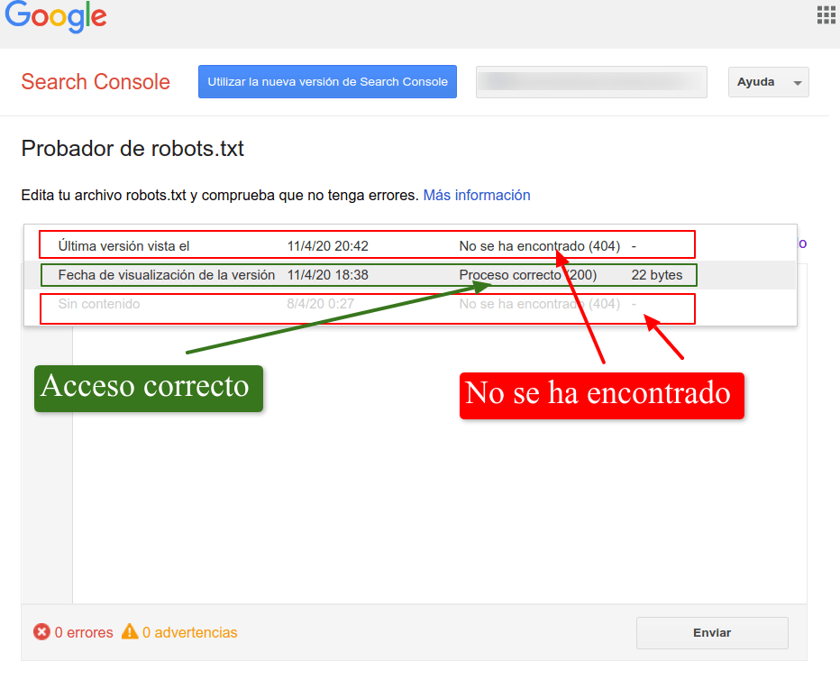 Accesos de Google al robots.txt