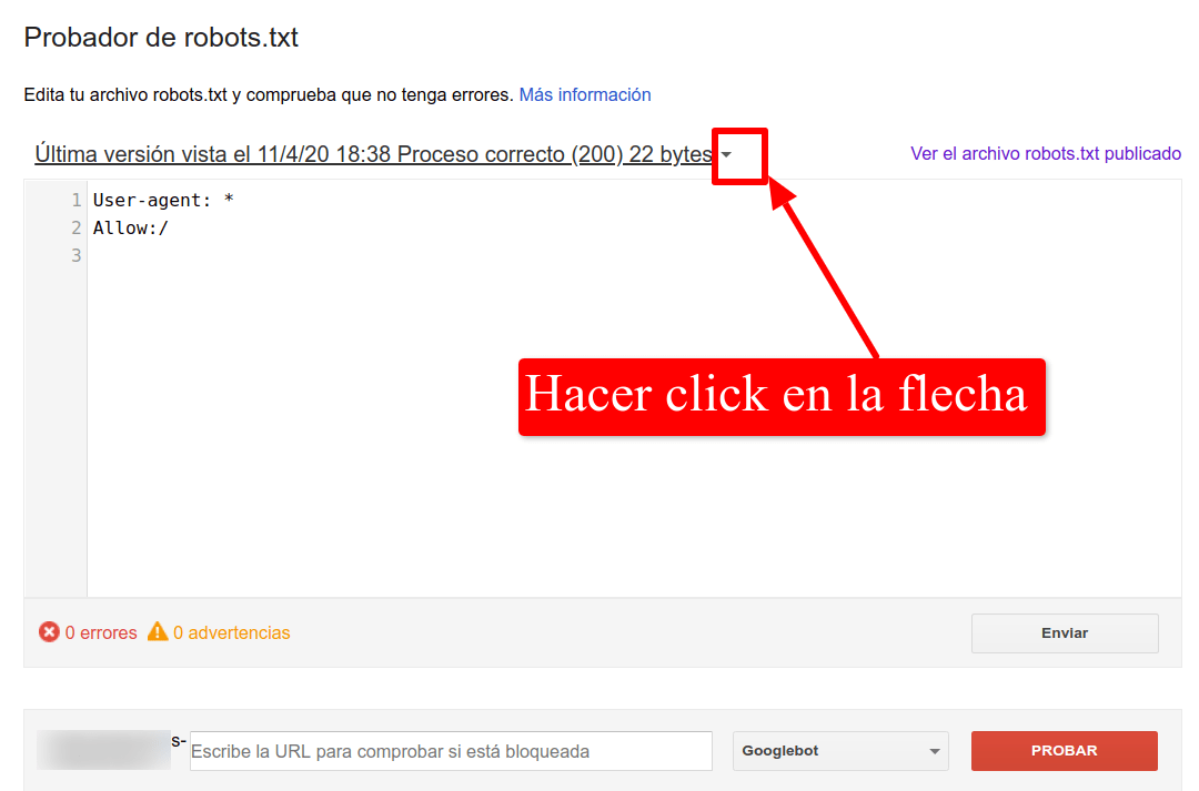 cómo ver accesos al robots.txt