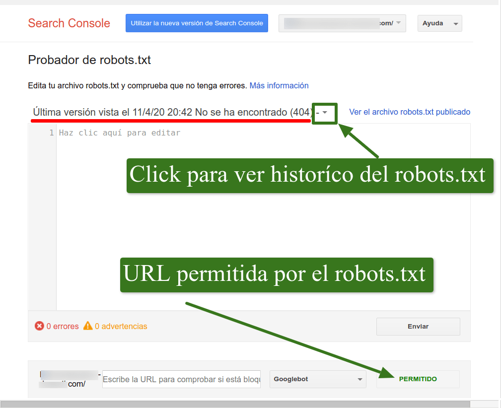 cómo ver accesos al robots.txt